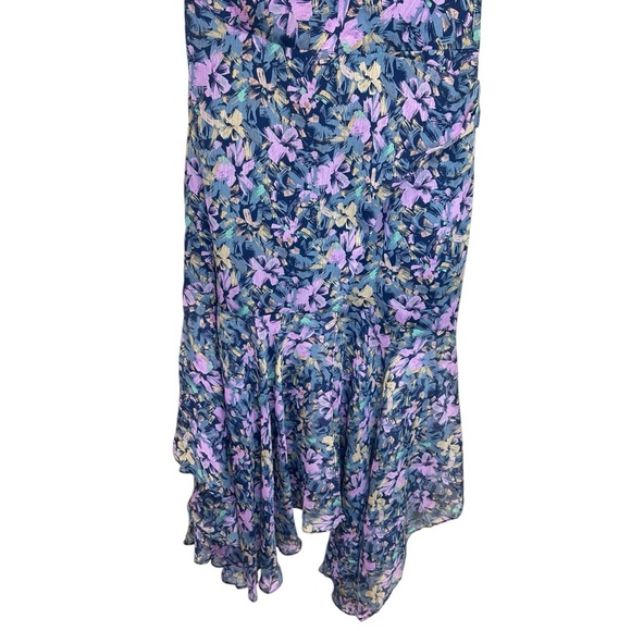 ASTR the Label - Women’s ‘Santorini’ Floral Maxi Dress Asymmetric, Purple Small - Picture 4 of 12